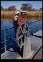 Captain of the pont (ferry) at Bagani, with Kernel Ledimo standing next to him