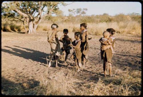 Children, Groups, play: Girls playing in a dance circle area