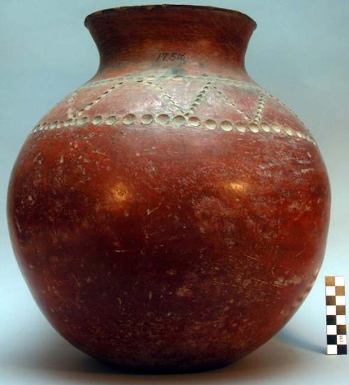 Large pottery vessel, indented ornament