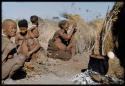 Food, Cooking: Woman smoking a pipe, sitting with /Naoka ("/Qui Hunter's" wife) and her mother "Old /Gasa"