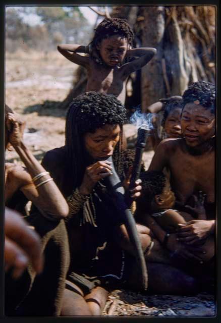 Woman smoking a pipe