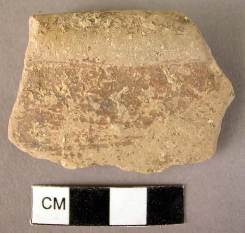 Potsherd - bowl rim, "Urfirnis" glaze slip