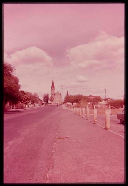 Church at the end of a hill