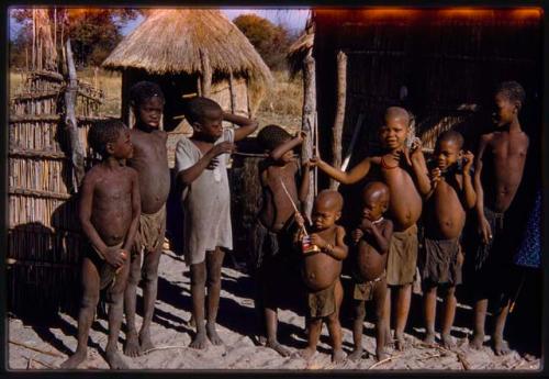 Group of children standing in a row