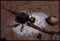 Pots and gourds on the ground