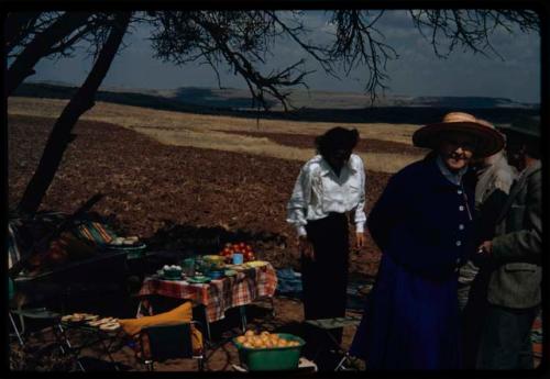 Dr. Fitzsimons, Mrs. Fitzsimons, and Mrs. Hartig at a picnic