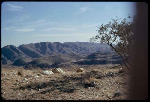 Landscape with mountains in the background