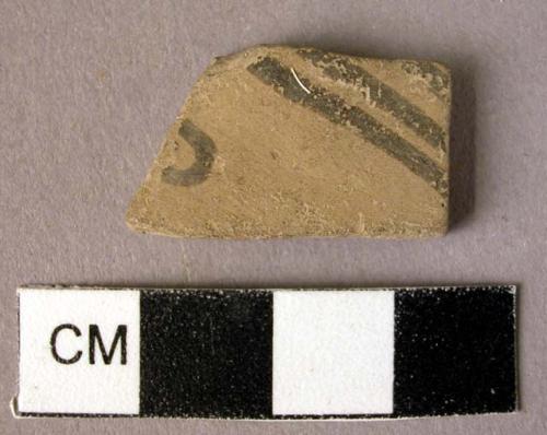 Potsherd - black glaze paint (cup fragment?)