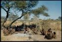 Groups, Extended Family: "Gao Helmet" holding an ostrich eggshell, sitting with members of his family