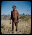 Hunting: Man standing with hunting equipment