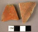 2 potsherds - possibly Middle Helladic red burnished ware, possibly Late Helladi