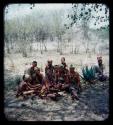 [No folder title]: Group of Ju/'hoan women sitting With Cavasitue, a Herero woman