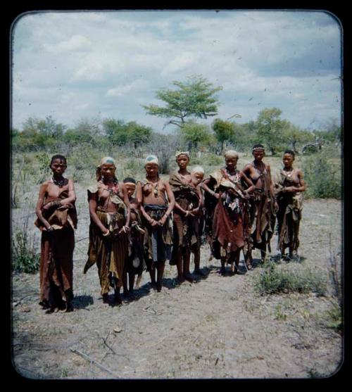 [No folder title]: Group of women standing in a line