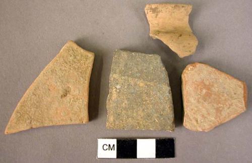 Rim potsherd; 3 potsherds