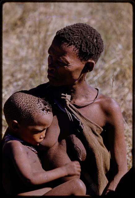 Woman breastfeeding a baby