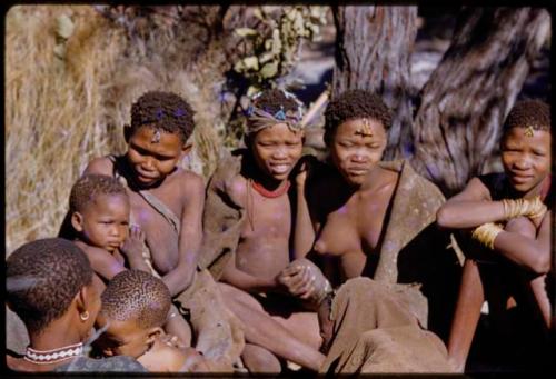 Group of women sitting at Boys' kraal