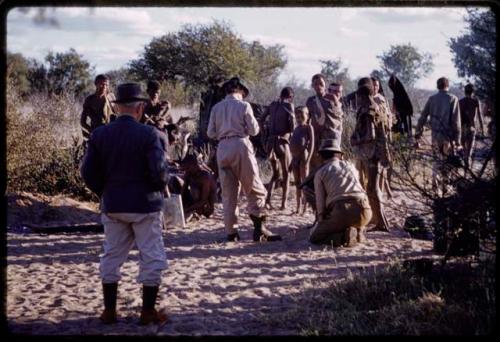 Group of people receiving rations