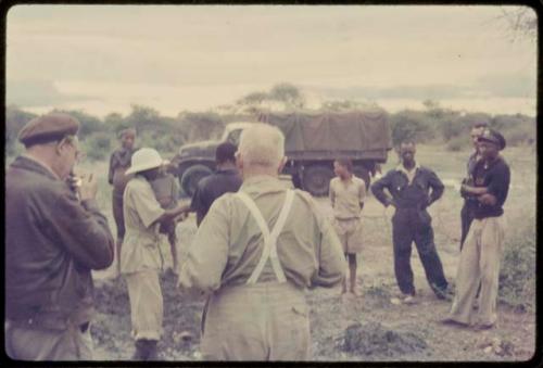 Expedition members, including Laurence Marshall, arriving at Tsumkwe