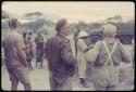 Expedition members, including Laurence Marshall and John Marshall, arriving at Tsumkwe, with a group of people present