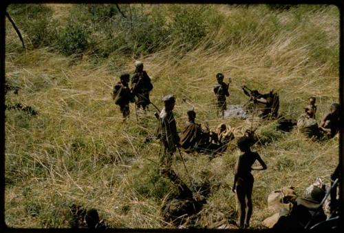 Group of people gathered in the grass