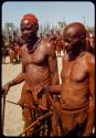 Two of Chief Nehemiah's "palace guards" standing, close-up