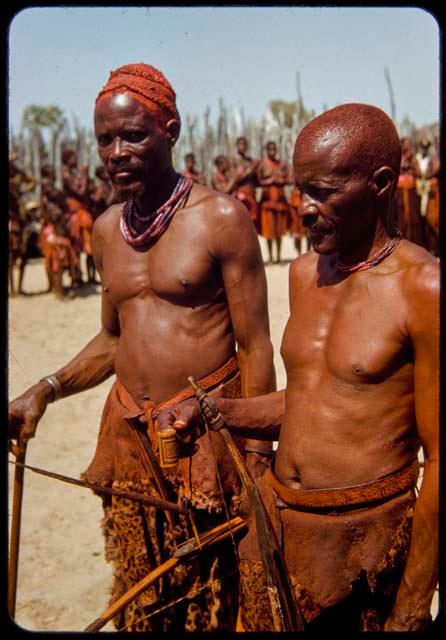 Two of Chief Nehemiah's "palace guards" standing, close-up