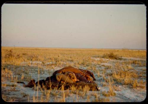 John Marshall asleep in the veld