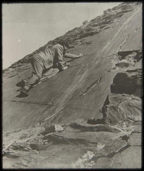 Walter Battiss climbing on wonderstone