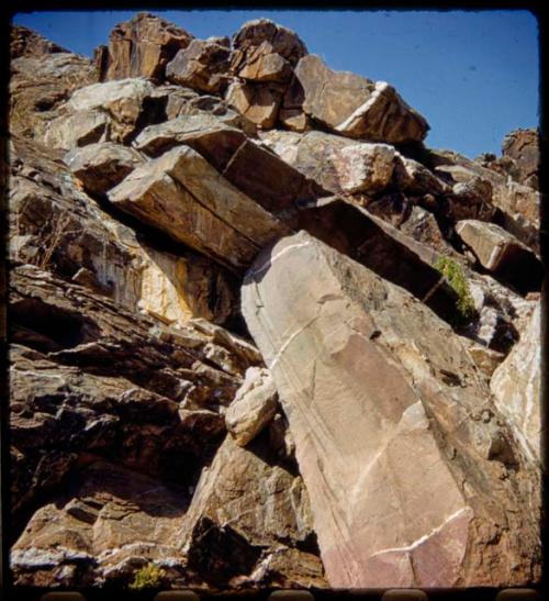 Petroglyph at the top of a cliff