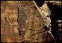 Petroglyphs on the south wall of Scho-Scho gulch, detail