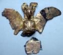 Gold animal effigy (with wings) about 4 1/2" x 4"