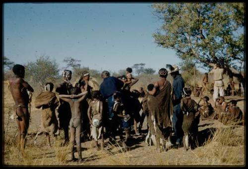 Expedition, Ethnographic work: Group of people standing with Kernel Ledimo and Lorna Marshall