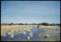 Scenery, Pan: Three men walking next to a small pan near Gautscha, distant view