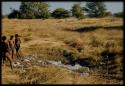 Scenery, "Water Hole": Boys standing next to a waterhole, surrounded by heavy grass