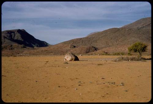 Skerm constructed with dung and mud, in an area with the grass all eaten away