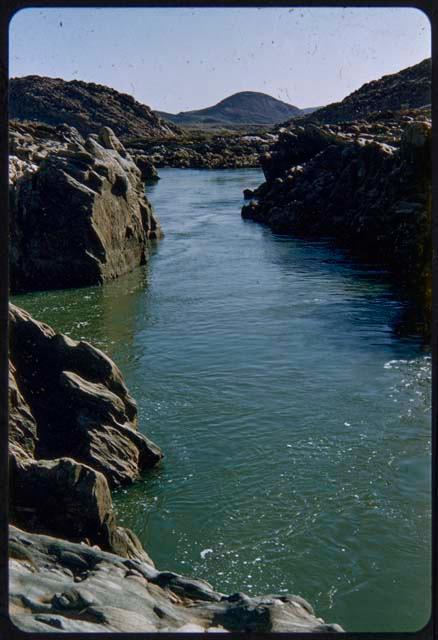 Kunene River running through a gorge