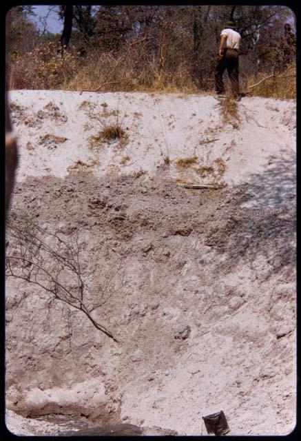 Person walking along the edge of Hambia's waterhole