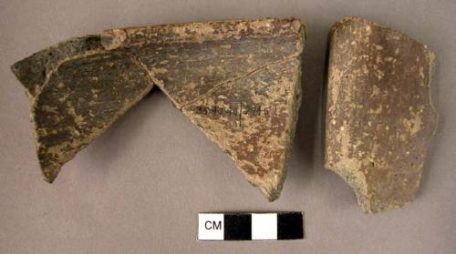 3 pottery bowl rim sherds