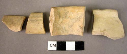 8 potsherds - plain ware, derivatives from Yellow Minyan