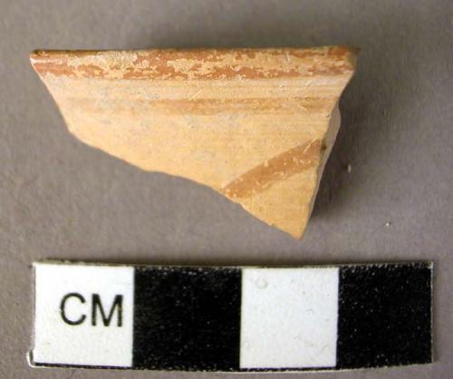 Potsherd - rim with line - probably connecting 2 spirals