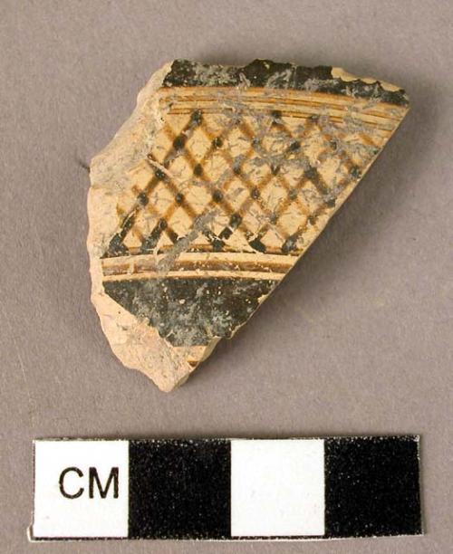 Potsherd - cross hatching in zone (possibly geometric?)