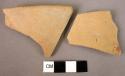 2 potsherds - rim dots and dotted pattern