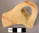 Sherd of crater of goblet with handle - red painted