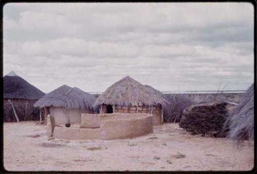 Houses, walled area where mud bricks are made