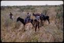 Travelers on donkeys, Theunis Berger taking a picture in the background