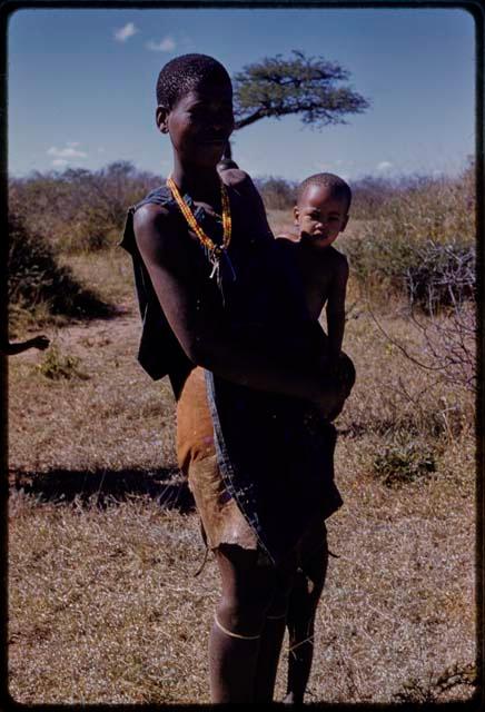 Woman holding a child