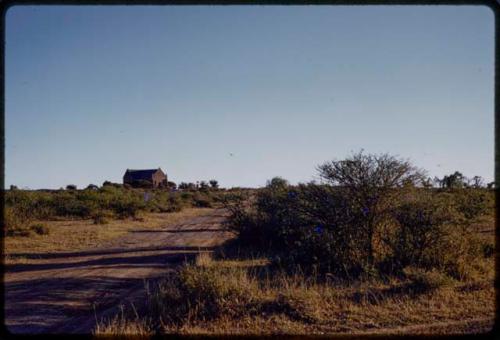 Church, seen in the distance