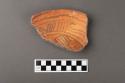 Rim sherds from pottery dished-black on red