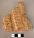 Potsherd - coarse ware with raised indented plastique bands