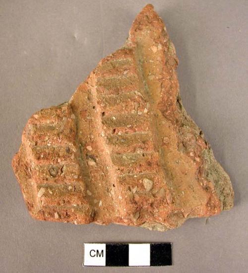 Potsherd - coarse ware with raised indented plastique bands